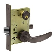 SARGENT TR8205LNB10B Office Mortise Trim Only with B Lever and LN Rose Oil Rubbed Bronze TR8205LNB10B